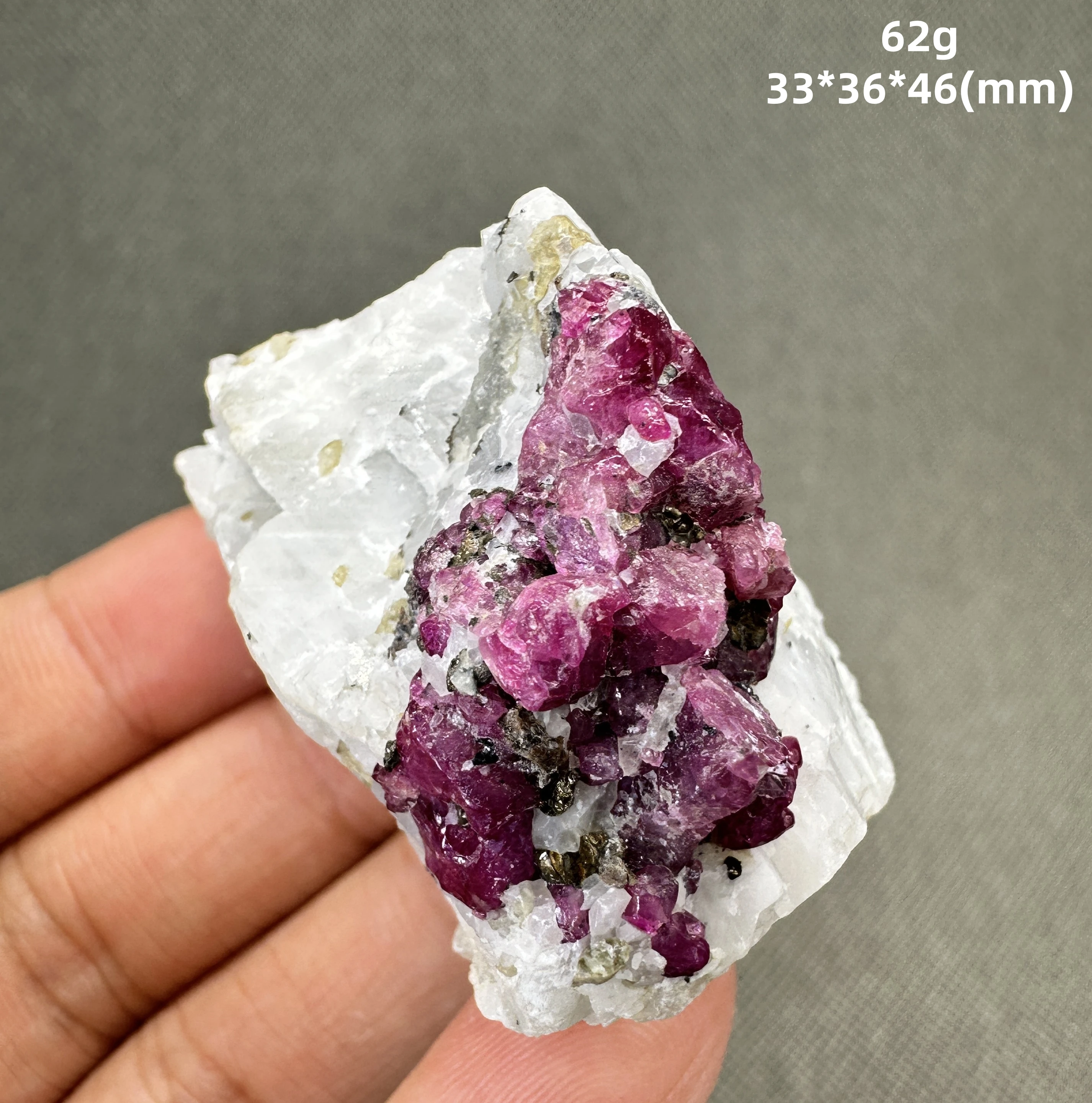 Natural Myanmar ruby mineral specimen + healing quartz crystals and stones 
Natural Myanmar ruby mineral specimen + healing quartz crystals and stones