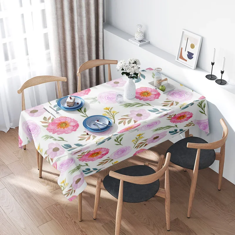 Floral Print Tablecloth Pink Flowers Greenery Decorative Table Linen for Dining Room
Floral Print Tablecloth Pink Flowers Greenery Decorative Table Linen for Dining Room