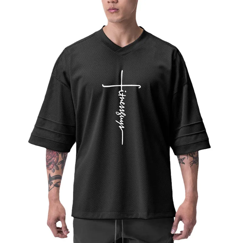 Mesh V-neck Oversized Mens Loose Dropped Shoulder Fitness Summer Gym Sports Bodybuilding Printed Tees Tops
Mesh V-neck Oversized Mens Loose Dropped Shoulder Fitness Summer Gym Sports Bodybuilding Printed Tees Tops