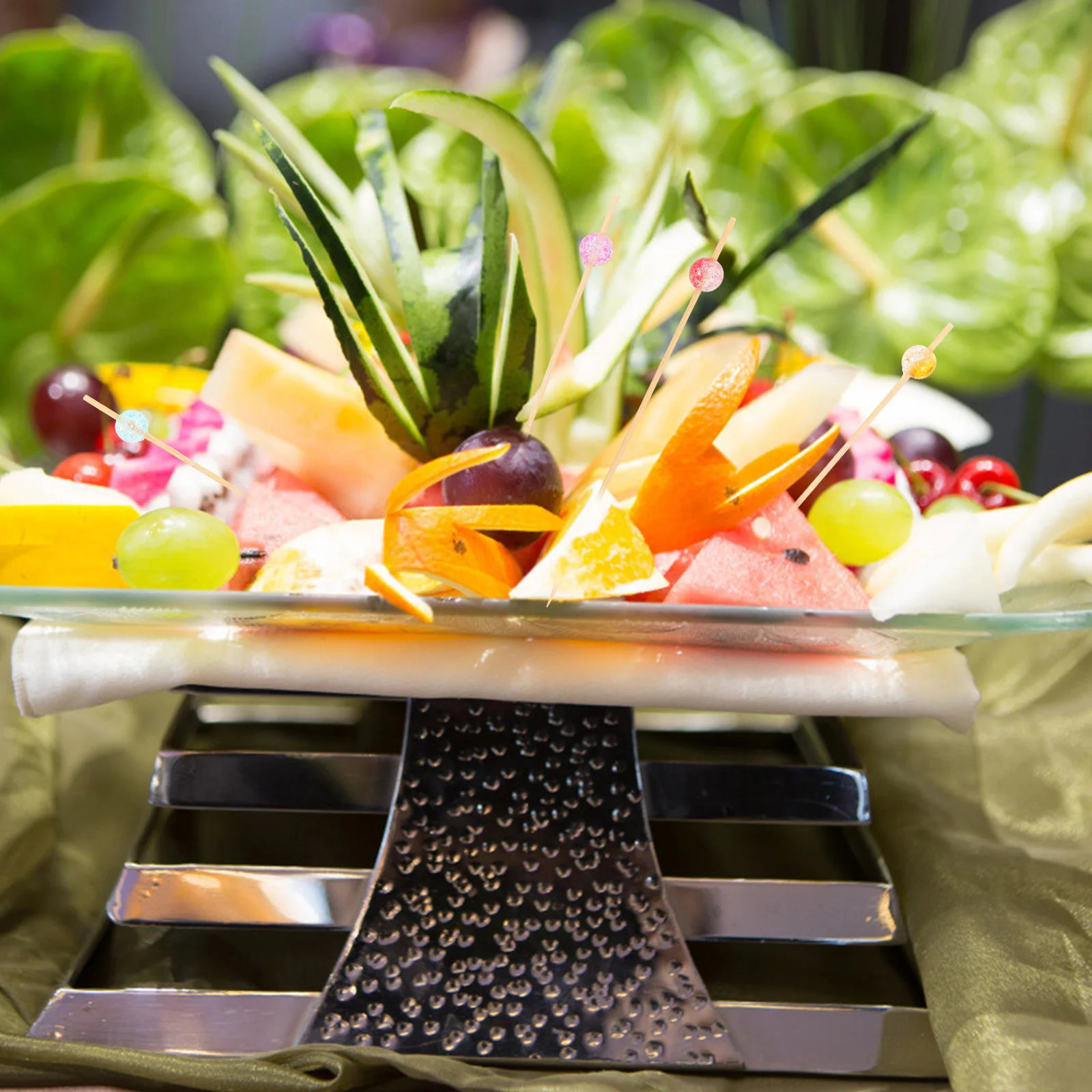 100pcs Fruit Skewers Bamboo Sticks Unique Bead Design Disposable Appetizer Picks For Cocktail Dessert Party Food Tools
100pcs Fruit Skewers Bamboo Sticks Unique Bead Design Disposable Appetizer Picks For Cocktail Dessert Party Food Tools