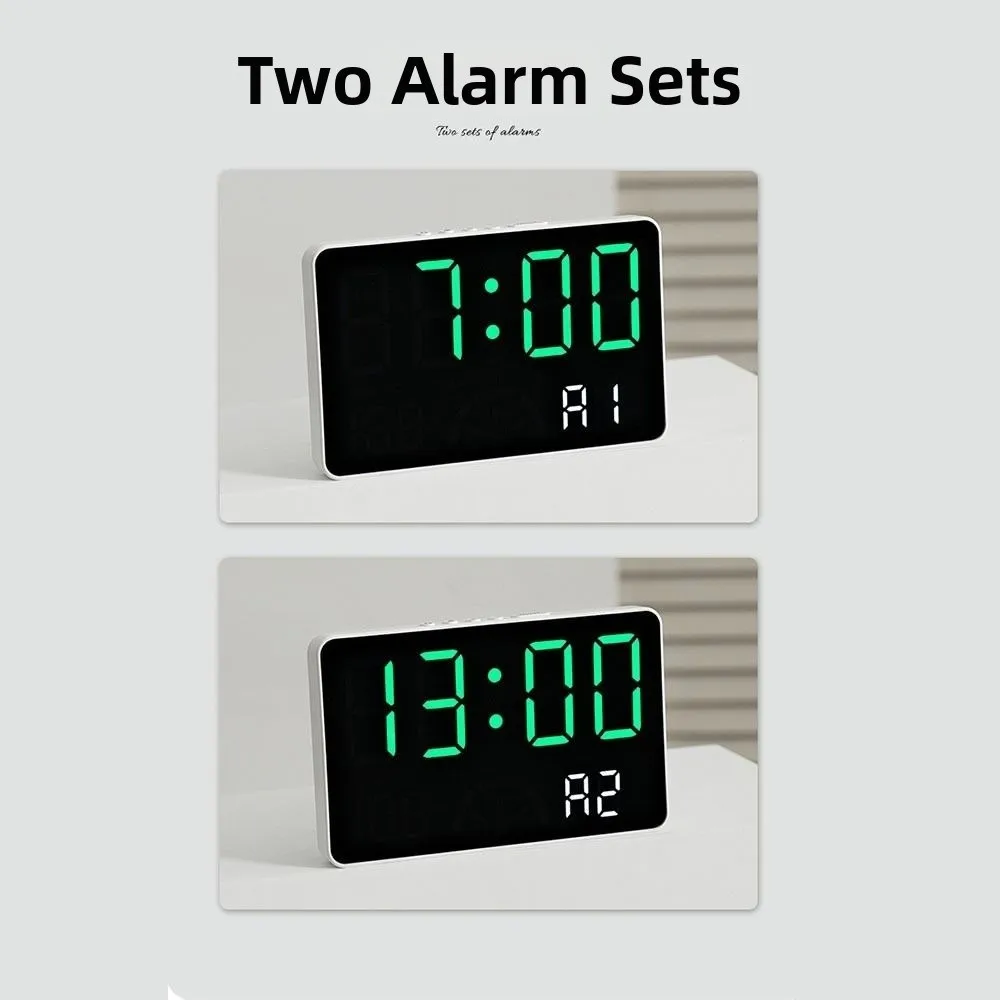Time/Temperature/ Humidity Digital Wall Clock Dual Alarms Large Screen LED Alarm Clock Date Display Comfort Reminder
Time/Temperature/ Humidity Digital Wall Clock Dual Alarms Large Screen LED Alarm Clock Date Display Comfort Reminder