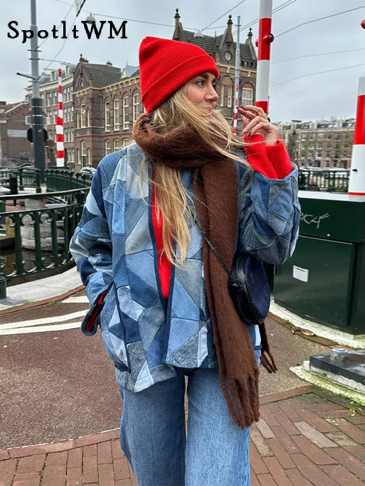Woman Blue Patchwork Open Stitch Loose Denim Coat Fashion Long Sleeved Pocket Short Jacket 2024 Autumn New Commuting Streetwear
Woman Blue Patchwork Open Stitch Loose Denim Coat Fashion Long Sleeved Pocket Short Jacket 2024 Autumn New Commuting Streetwear