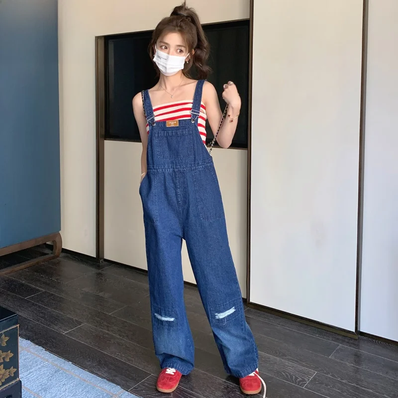 Sweet And Sal Street Sle Denim Overalls Women's Spring Summer New Loose Wide Leg Jumpsuit High Waist ket Long Pants
Sweet And Sal Street Sle Denim Overalls Women's Spring Summer New Loose Wide Leg Jumpsuit High Waist ket Long Pants