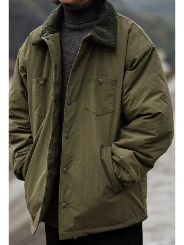 Мужская зимняя куртка из овечьей шерсти с хлопковой подкладкой, повседневная рабочая одежда, утепленное хлопковое пальто для осени и зимы, модный городской стиль
Мужская зимняя куртка из овечьей шерсти с хлопковой подкладкой, повседневная рабочая одежда, утепленное хлопковое пальто для осени и зимы, модный городской стиль