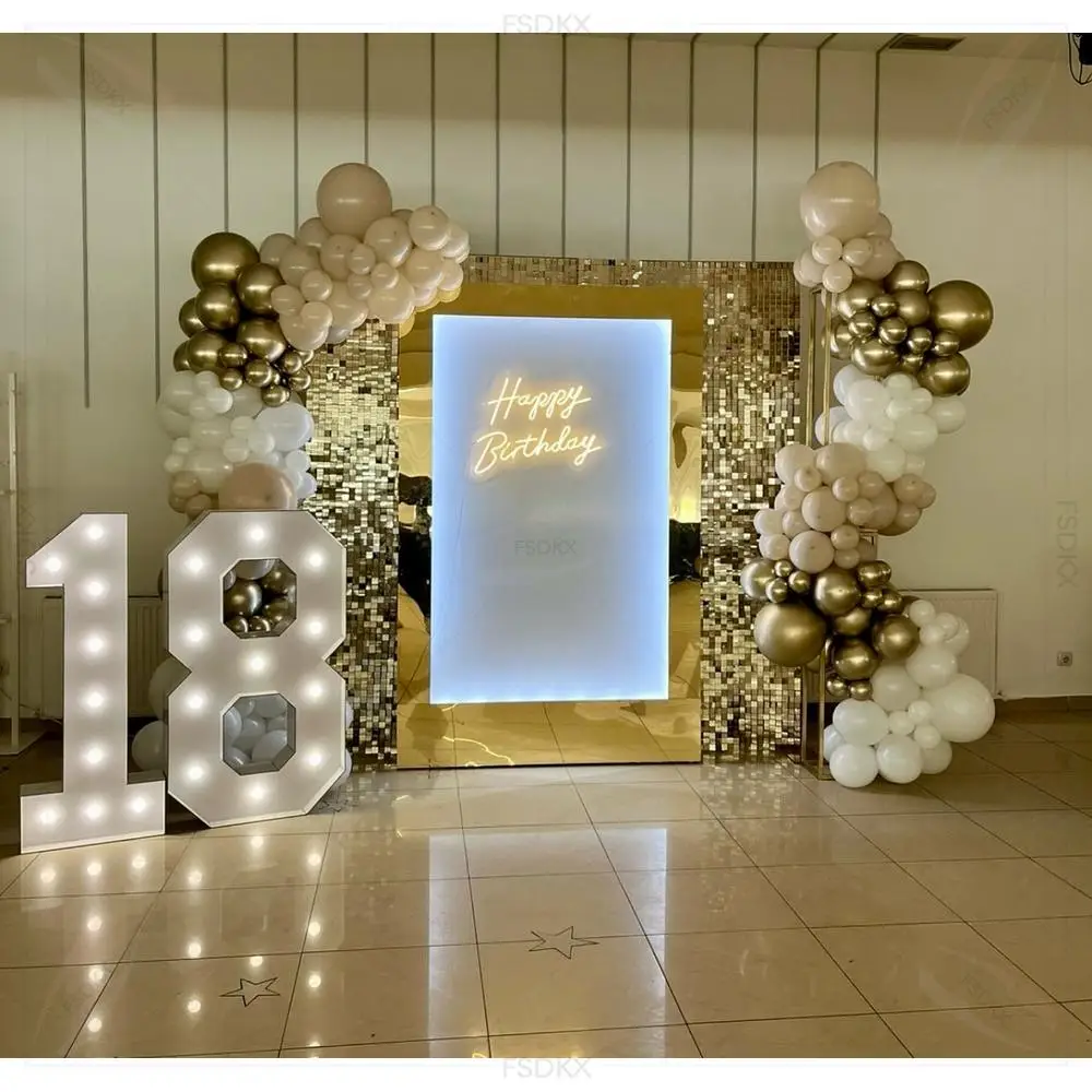 FSDKX Clear Frosted Acrylic Backdrop Wall Gold Rim Frame Party LED Backdrop Arch for Wedding Birthday
FSDKX Clear Frosted Acrylic Backdrop Wall Gold Rim Frame Party LED Backdrop Arch for Wedding Birthday