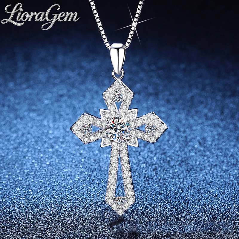 LioraGem 0.5 Carat Moissanite Necklace for Women, Personalized Hip-Hop Fully Diamond Cross Pendant Necklace Platinum PT950 Stamp
LioraGem 0.5 Carat Moissanite Necklace for Women, Personalized Hip-Hop Fully Diamond Cross Pendant Necklace Platinum PT950 Stamp