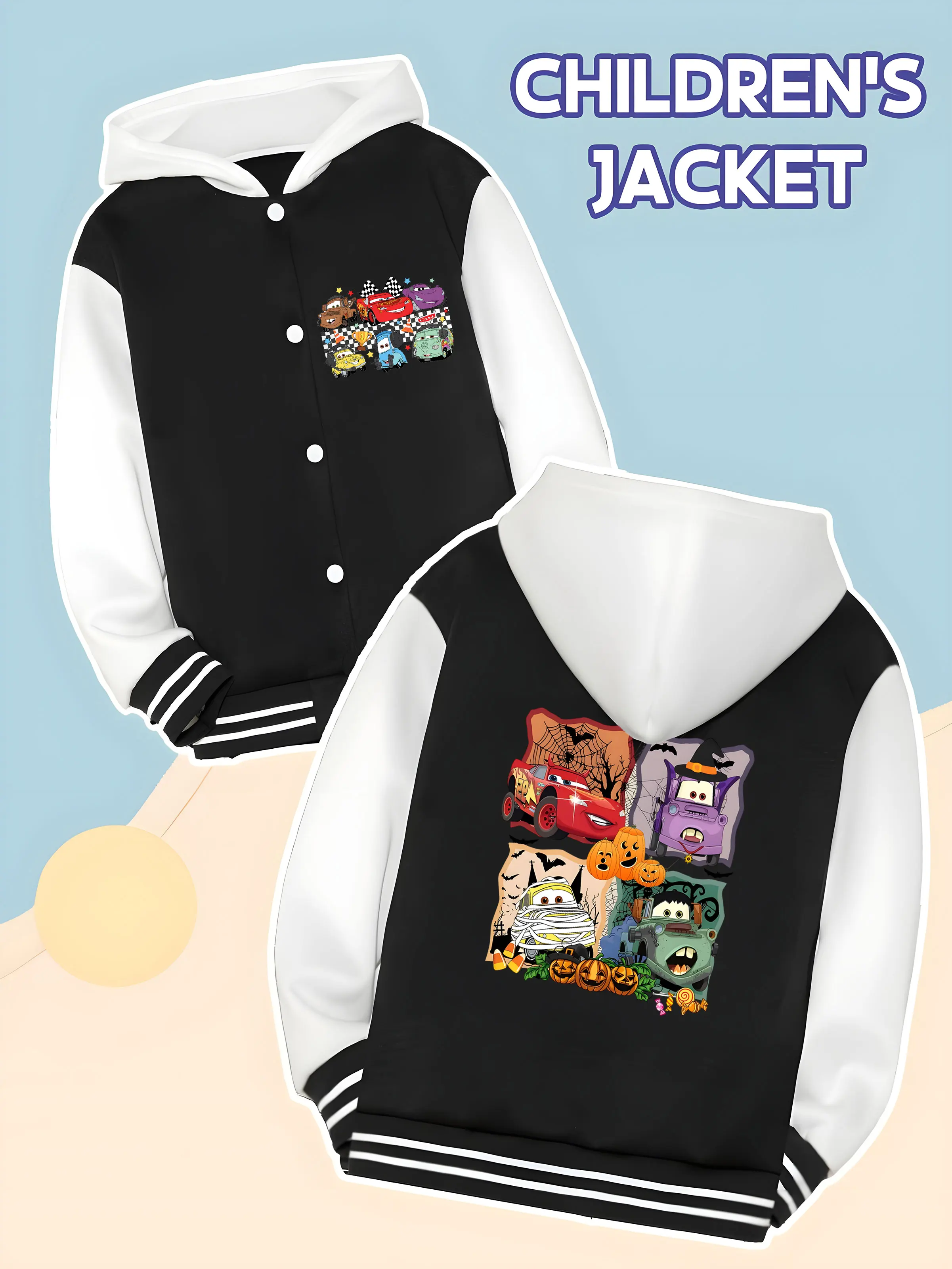 MINISO Disney Cars Halloween Theme Children's Baseball Boys' Jacket - Racing Halloween Fun Print, Wear in Autumn and Winter
MINISO Disney Cars Halloween Theme Children's Baseball Boys' Jacket - Racing Halloween Fun Print, Wear in Autumn and Winter