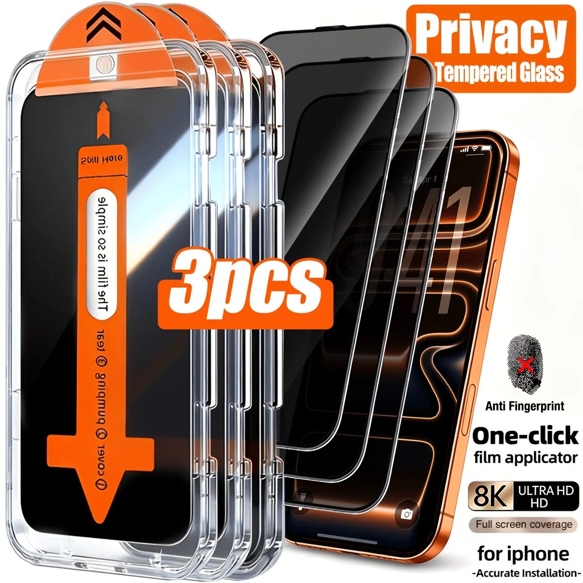 3 Pcs Full Coverage Privacy Tempered Glass Screen Protector with Install Kit Auto-Alignment Kit Compatible with for IphoneSeries
3 Pcs Full Coverage Privacy Tempered Glass Screen Protector with Install Kit Auto-Alignment Kit Compatible with for IphoneSeries