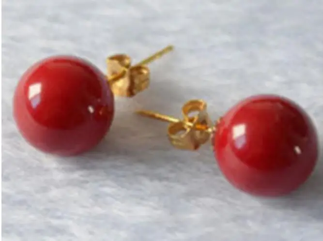 14K Gold Plated 10mm AAA Coral Red Shell Pearl Earring
14K Gold Plated 10mm AAA Coral Red Shell Pearl Earring
