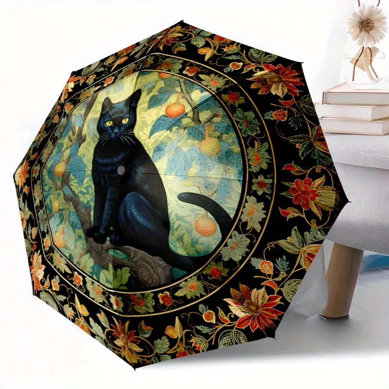 1pc Automatic Open/Close Folding Umbrella with 8-Rib Sturdy Frame, Automatic Operation & Compact Folding Design - Gothic Black
1pc Automatic Open/Close Folding Umbrella with 8-Rib Sturdy Frame, Automatic Operation & Compact Folding Design - Gothic Black