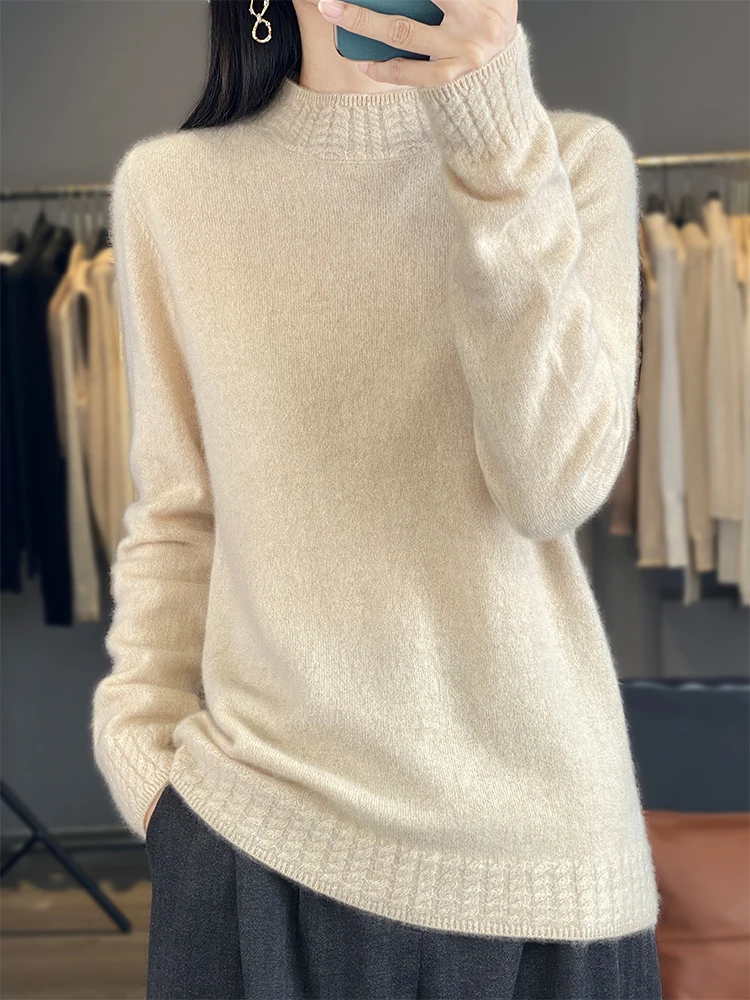 Classic Autumn Winter Woman Sweater Elegant Ladies 100% Merino Wool Knitwear Solid Pullover Cashmere Long Sleeve Clothing Tops
Classic Autumn Winter Woman Sweater Elegant Ladies 100% Merino Wool Knitwear Solid Pullover Cashmere Long Sleeve Clothing Tops