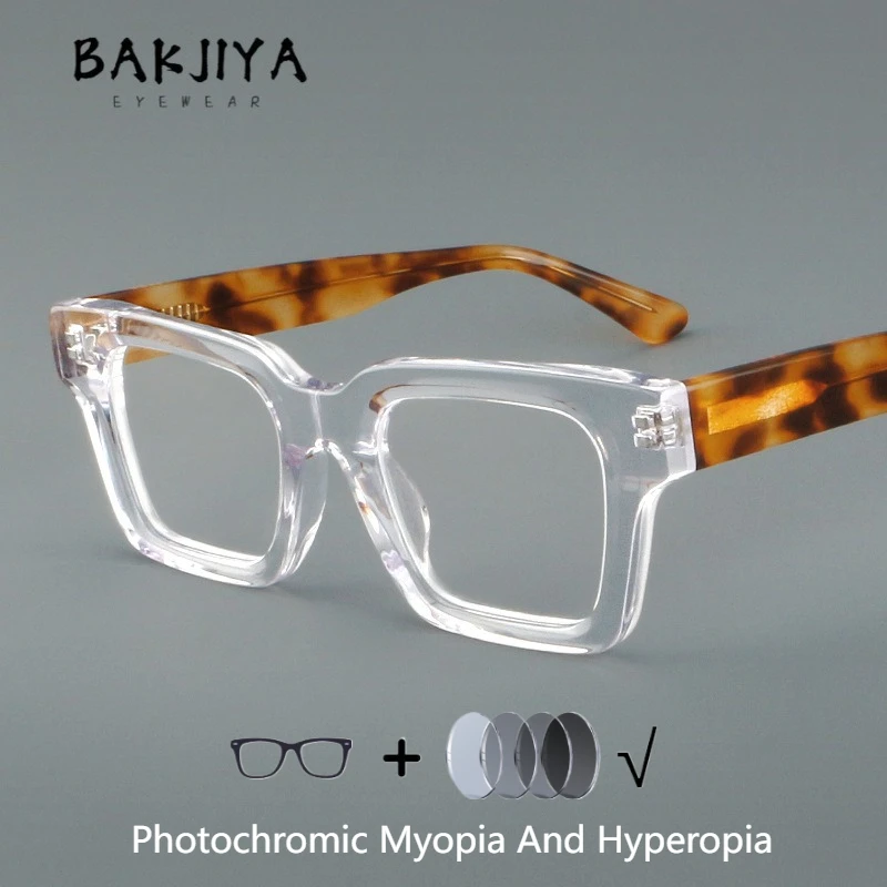 High-Quality Vintage Thick Acetate Prescription Glasses Retro Square Frame Photochromic Glasses Men and Women Myopia & Hyperopia
High-Quality Vintage Thick Acetate Prescription Glasses Retro Square Frame Photochromic Glasses Men and Women Myopia & Hyperopia