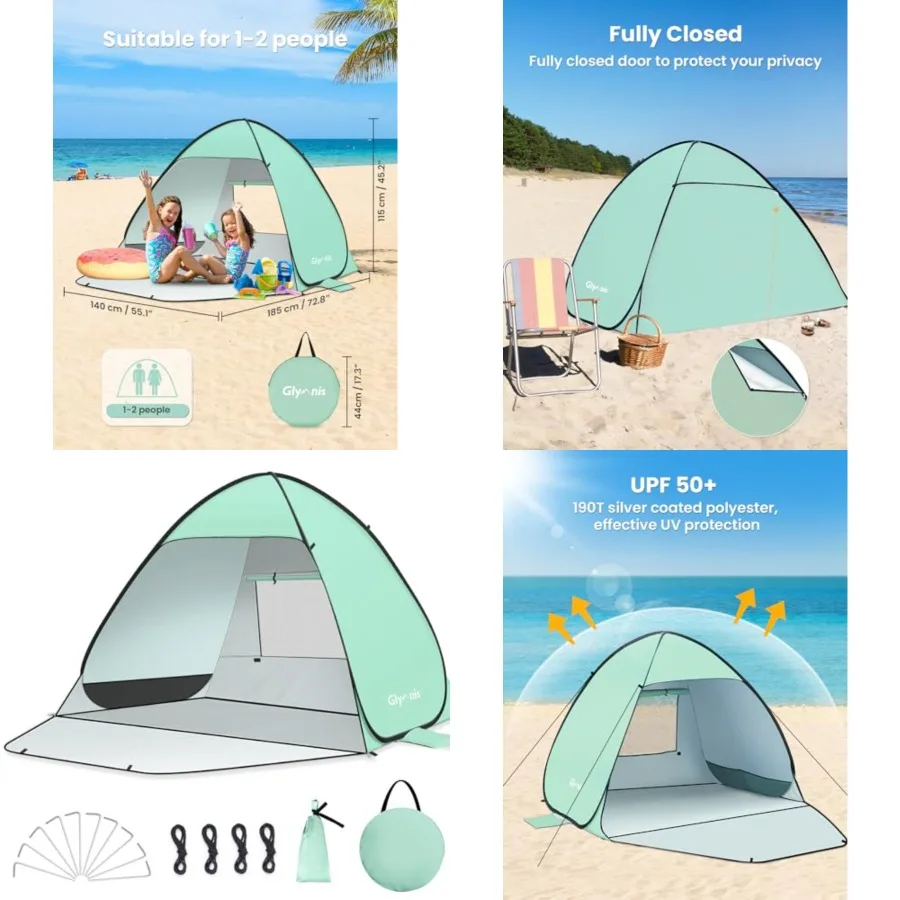Pop Up Beach Tent Beach Shade Tent for 1-4 Persons Sun Shelter UPF 50+ Enclose Zipper Door Portable Easy Up Beach Tent
Pop Up Beach Tent Beach Shade Tent for 1-4 Persons Sun Shelter UPF 50+ Enclose Zipper Door Portable Easy Up Beach Tent