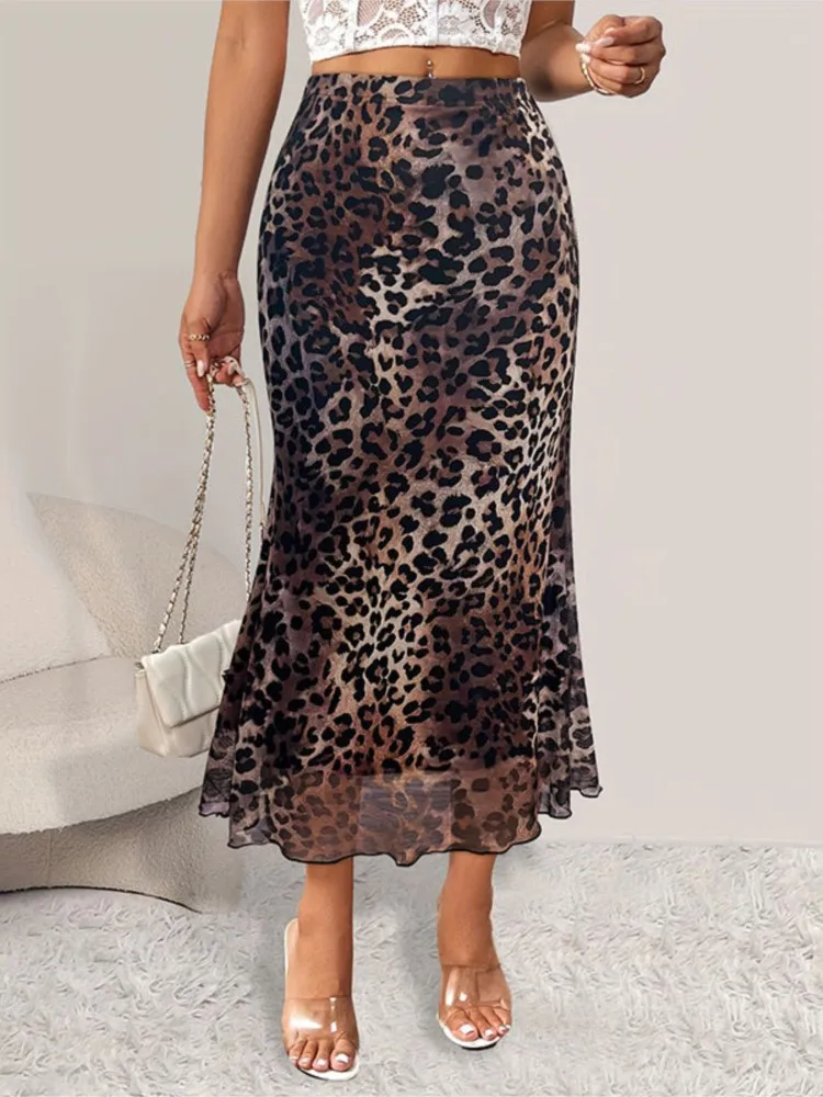 Women's Leopard Print Half Skirt New Classic High Waist Office Lady Loose A-line Skirt Fashionable And Elegant Female Long Skirt
Women's Leopard Print Half Skirt New Classic High Waist Office Lady Loose A-line Skirt Fashionable And Elegant Female Long Skirt