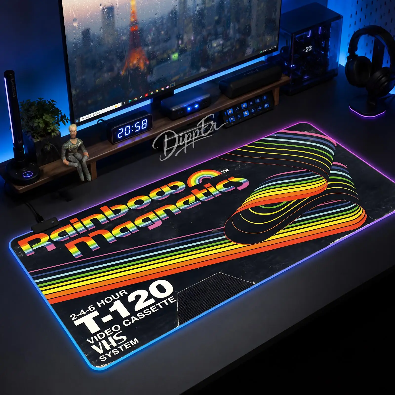 VHS Retro Style Mouse Pad Gaming Anime Mouse Pad XXL RGB Desk Mats LED Table Pads Backlit Rubber Desktop
VHS Retro Style Mouse Pad Gaming Anime Mouse Pad XXL RGB Desk Mats LED Table Pads Backlit Rubber Desktop