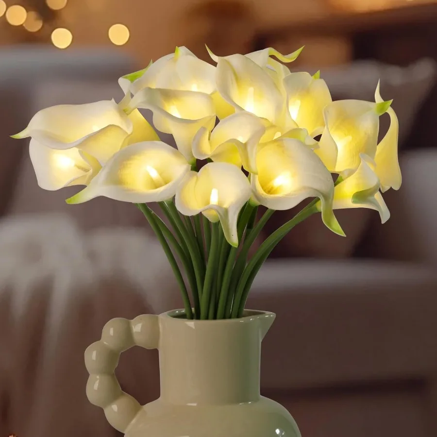 20pcs Artificial Calla Lily Bouquet Lamp for bedroom decor, premium PVC material, white, soft LED glow with lifelike texture an
20pcs Artificial Calla Lily Bouquet Lamp for bedroom decor, premium PVC material, white, soft LED glow with lifelike texture an