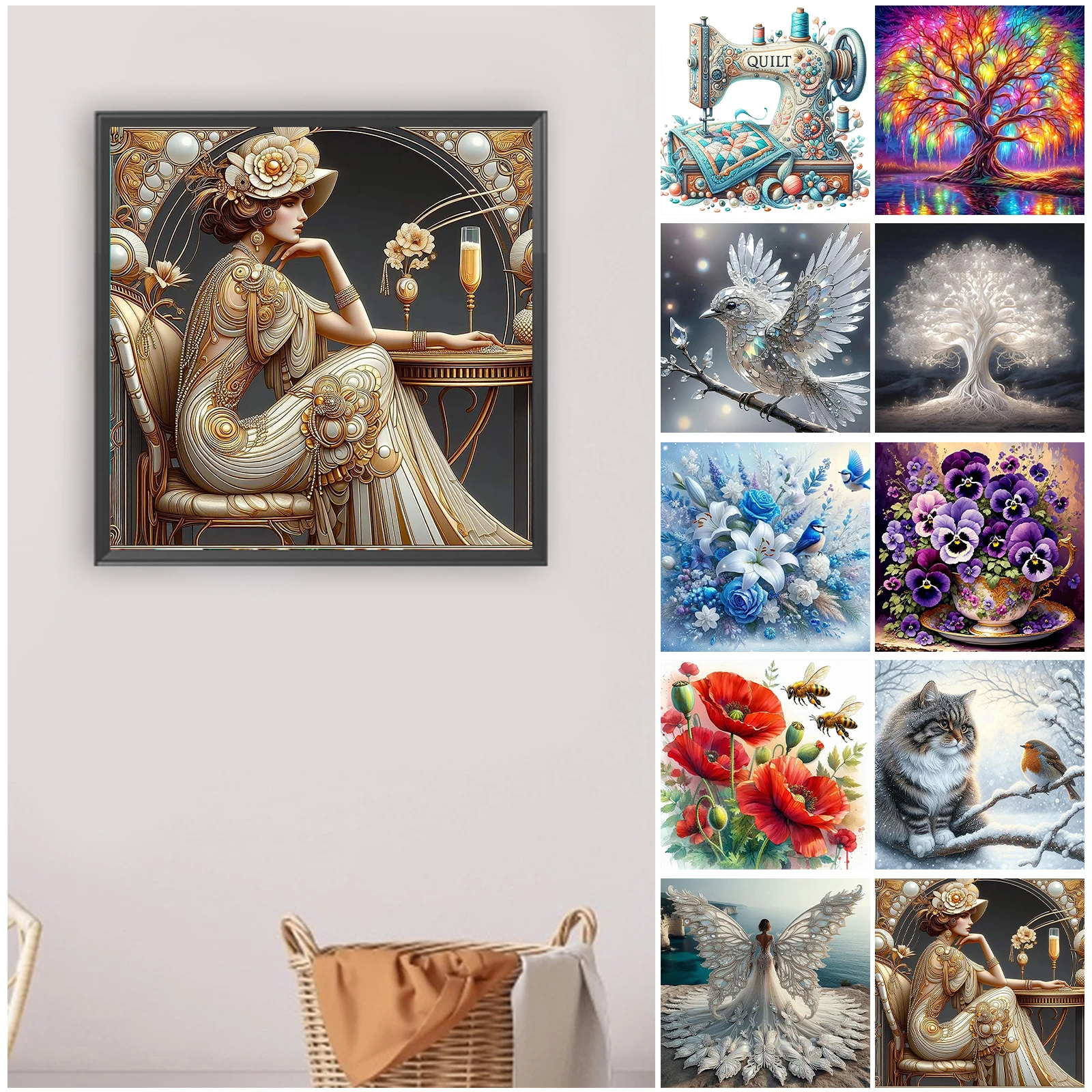 Full DIY 5D Round Drill Crystal Art Paint by Diamond with Frame 9.84x9.84in for Adults Beginner Home Wall Decoration Gift
Full DIY 5D Round Drill Crystal Art Paint by Diamond with Frame 9.84x9.84in for Adults Beginner Home Wall Decoration Gift