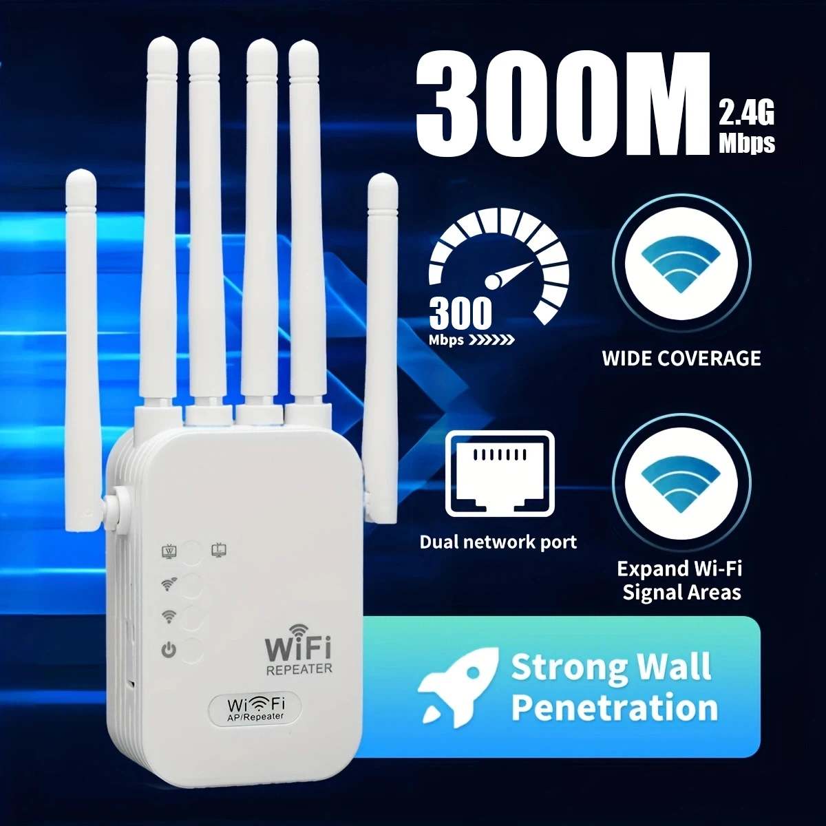 300 Мбит/с беспроводной повторитель Wi-Fi Wi-Fi расширитель диапазона Wi-Fi усилитель сигнала 2,4G сеть 802.11ac Wi-Fi усилитель маршрутизатор
300 Мбит/с беспроводной повторитель Wi-Fi Wi-Fi расширитель диапазона Wi-Fi усилитель сигнала 2,4G сеть 802.11ac Wi-Fi усилитель маршрутизатор