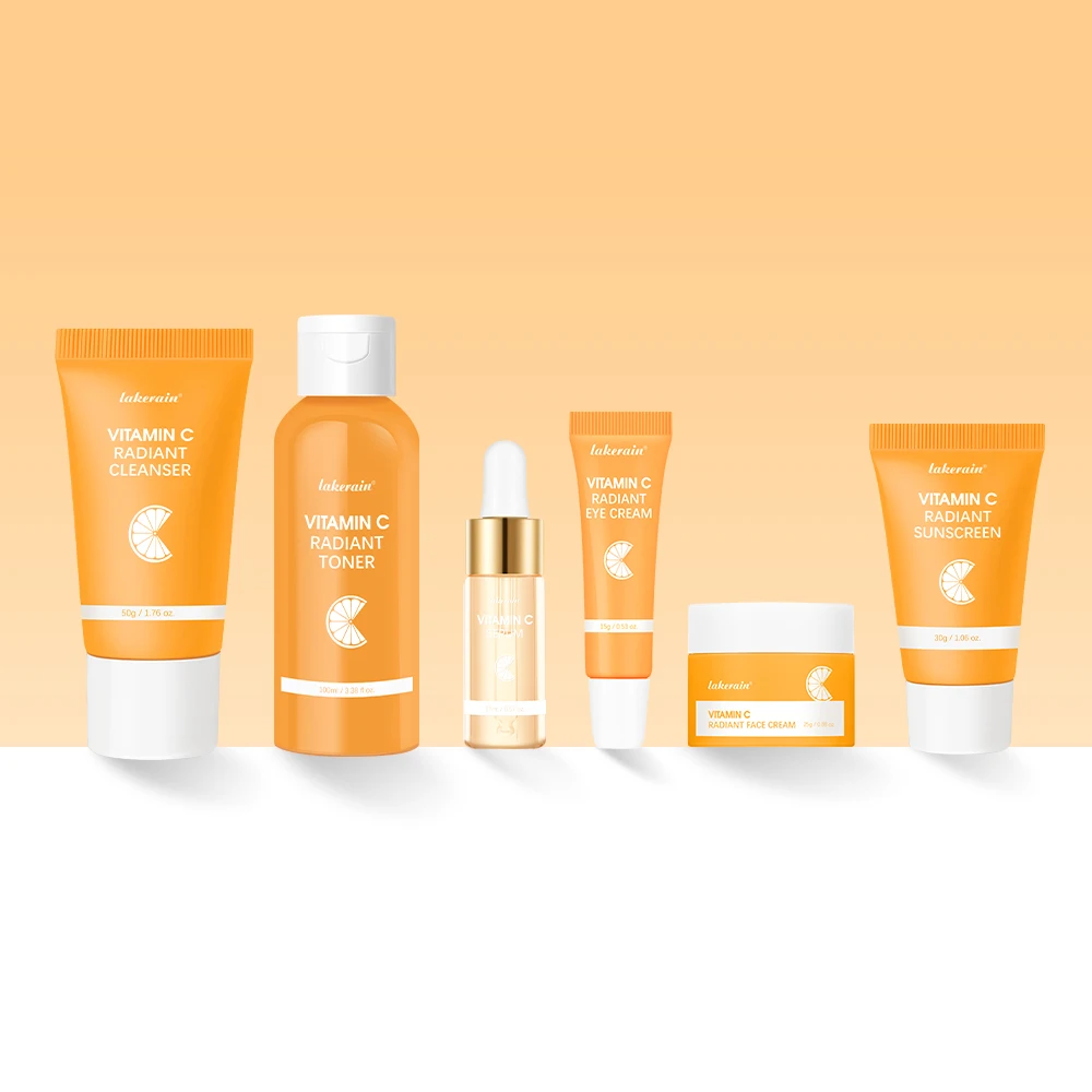 Vitamin C Skin Care Kit 6 Counts Facial Cleanser, Toner, Serum, Eye Cream, Essence Cream, Trending Products, Skincare Products 
Vitamin C Skin Care Kit 6 Counts Facial Cleanser, Toner, Serum, Eye Cream, Essence Cream, Trending Products, Skincare Products