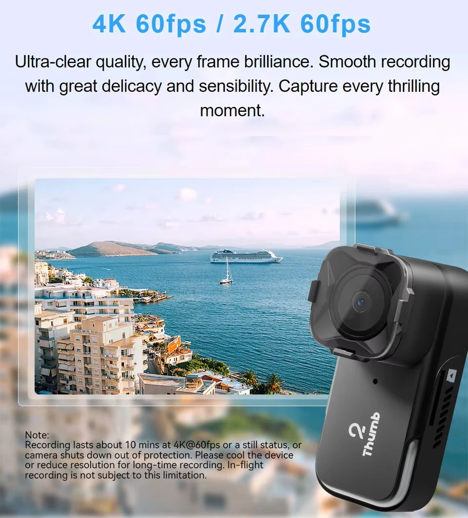 RunCam Thumb 2 4K 2.7K New Version HD Recording Camera Bulit-in Gyro 27g Small Light For FPV Racing RC Drone Model
RunCam Thumb 2 4K 2.7K New Version HD Recording Camera Bulit-in Gyro 27g Small Light For FPV Racing RC Drone Model