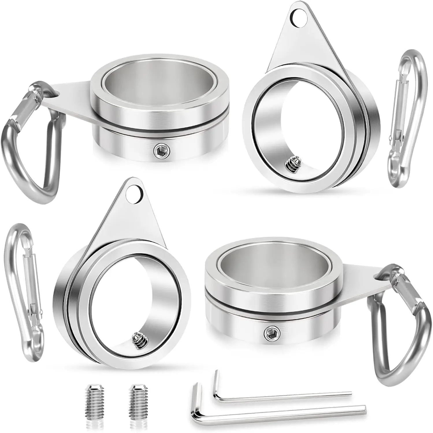 360° Anti-Wrap Flag Pole Rings, 1" Diameter, Aluminum Alloy, with Clip Hooks for 0.75-1.0" Poles
360° Anti-Wrap Flag Pole Rings, 1" Diameter, Aluminum Alloy, with Clip Hooks for 0.75-1.0" Poles