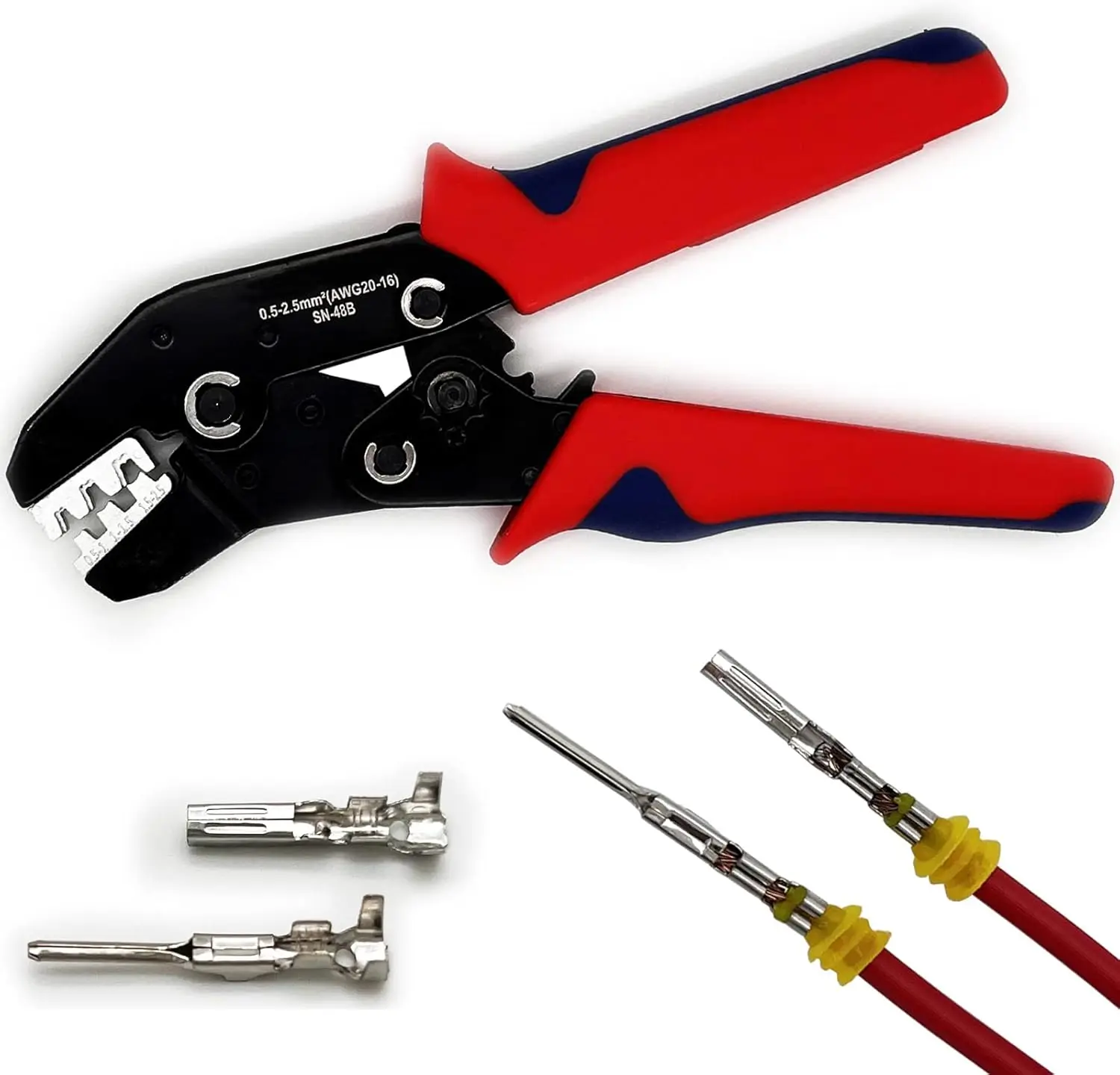 Crimping Tool with Ratchet, Ratcheting Wire Crimper Tool for Open Barrel Terminal Connectors, Electrical Crimping Tool
Crimping Tool with Ratchet, Ratcheting Wire Crimper Tool for Open Barrel Terminal Connectors, Electrical Crimping Tool