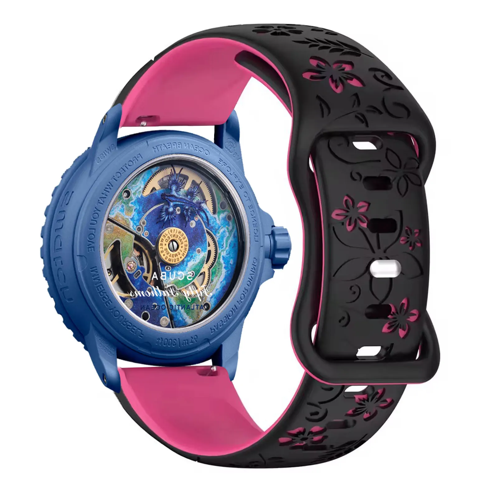 Silicone Two Tone Bands for Blancpain X Swatch 22mm Strap for Men and Women
Silicone Two Tone Bands for Blancpain X Swatch 22mm Strap for Men and Women