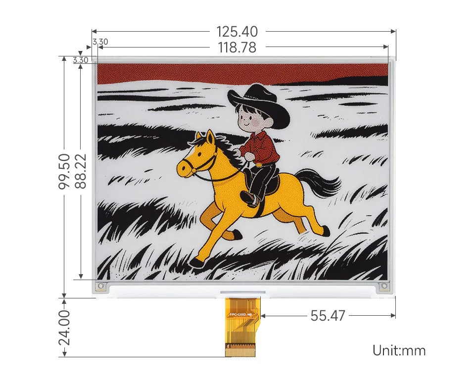 5,83-дюймовый дисплей для электронной бумаги (G), дисплей E-Ink, 648 × 480, красный/желтый/черный/белый, интерфейс SPI, отображение в бумажном стиле
5,83-дюймовый дисплей для электронной бумаги (G), дисплей E-Ink, 648 × 480, красный/желтый/черный/белый, интерфейс SPI, отображение в бумажном стиле