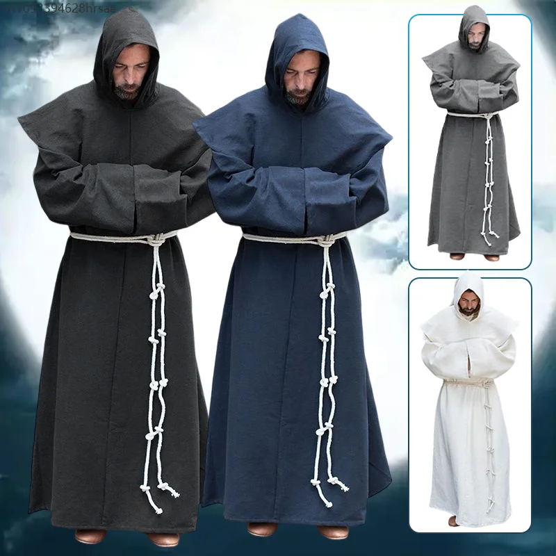 Halloween Renaissance Medieval Priest Monk Robe Men Retro Hooded Cloak Taoist Robes Long-sleeve Robes Cosplay Costume 5XL
Halloween Renaissance Medieval Priest Monk Robe Men Retro Hooded Cloak Taoist Robes Long-sleeve Robes Cosplay Costume 5XL