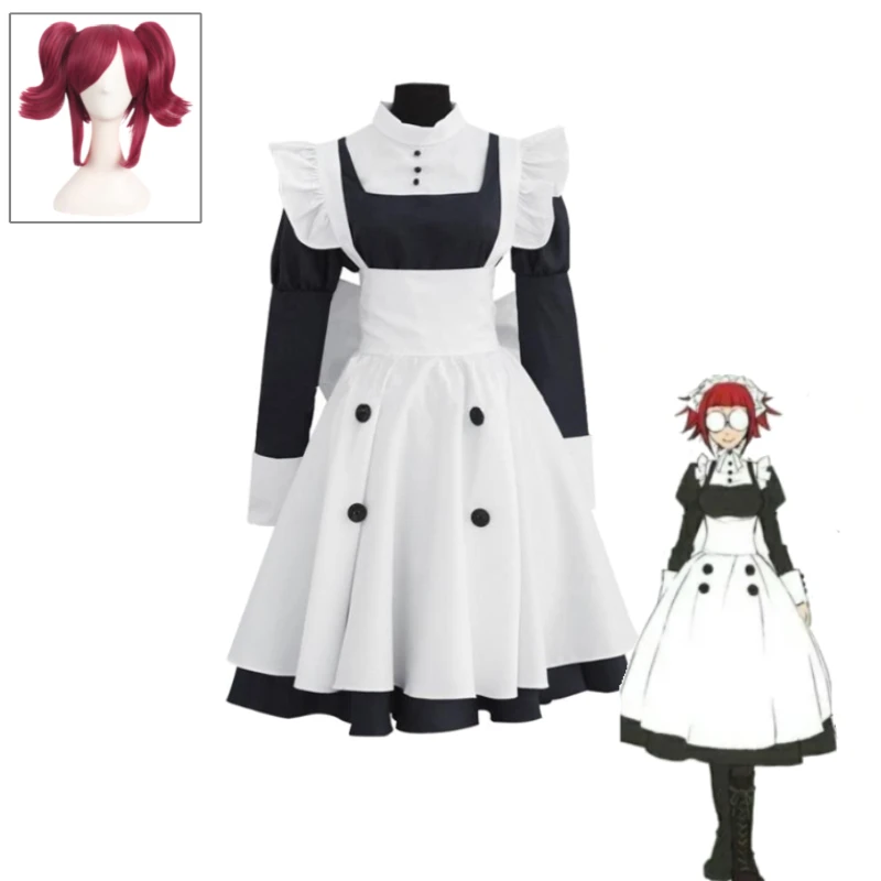 Mey-Rin Cosplay Costume Black Butler Phantomhive Maid Dress Full Set Apron Bow Tie Glasses for Women Halloween
Mey-Rin Cosplay Costume Black Butler Phantomhive Maid Dress Full Set Apron Bow Tie Glasses for Women Halloween