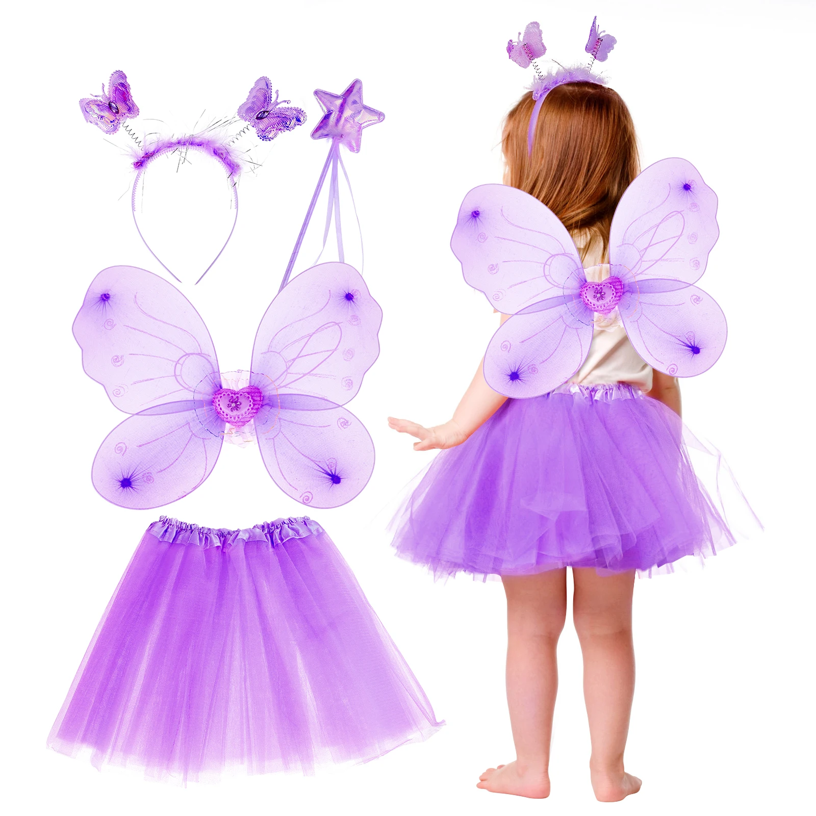 Butterfly Wings Four Piece Set Fairy Costume for Girls Kids Cartoon Princess Dress Party Favor Costumes Performance
Butterfly Wings Four Piece Set Fairy Costume for Girls Kids Cartoon Princess Dress Party Favor Costumes Performance