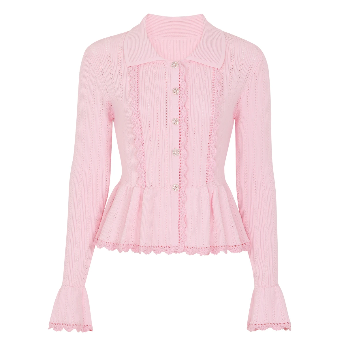 26154 Spring Autumn New Knitted Cardigan Heavy Craft Lace Collar Long Sleeve Top High Quality Fashion Women Casual Outer Coat
26154 Spring Autumn New Knitted Cardigan Heavy Craft Lace Collar Long Sleeve Top High Quality Fashion Women Casual Outer Coat
