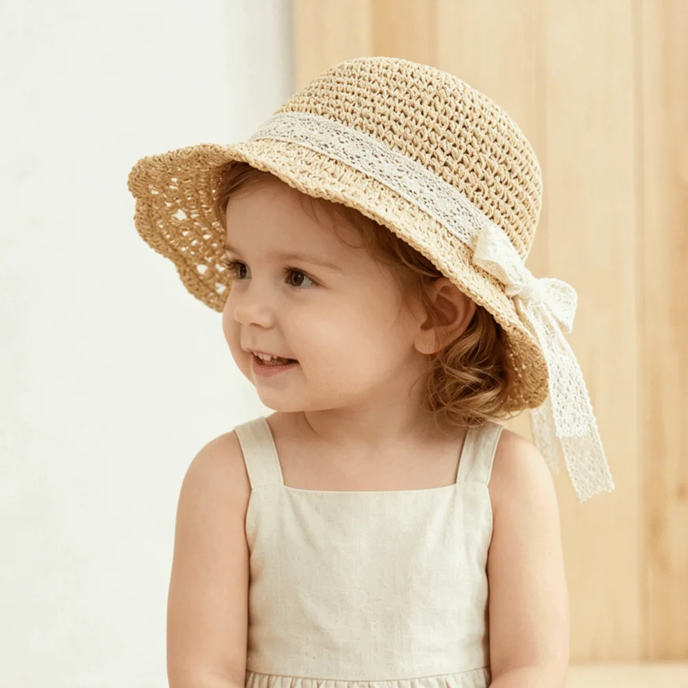 Fashion Cute Kids Hat Straw Woven Lace Trim Children Straw Cap Solid Color Ruffle Detail Beach Hat Summer Season
Fashion Cute Kids Hat Straw Woven Lace Trim Children Straw Cap Solid Color Ruffle Detail Beach Hat Summer Season