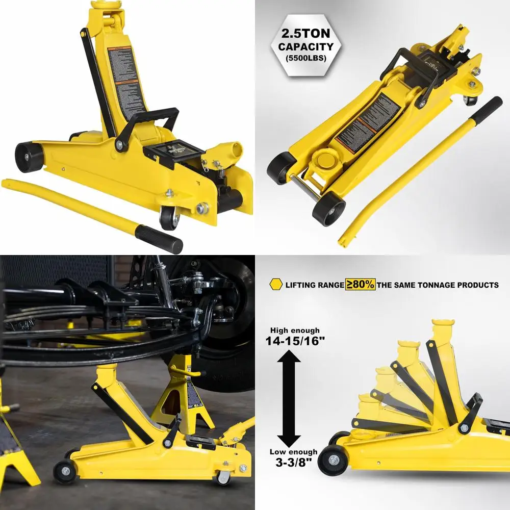 Compact 2.5 Ton Single-Piston Hydraulic Car Jack with Low Profile Lift and 5500 lb Capacity
Compact 2.5 Ton Single-Piston Hydraulic Car Jack with Low Profile Lift and 5500 lb Capacity