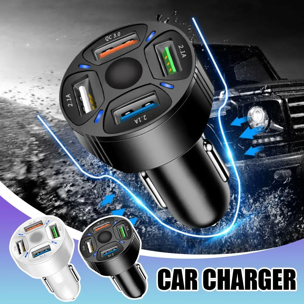 12-32V Car Charger With 5 USB Ports LED Display Quick Interior Phone Car Charging Accessories Car Charger Adapter U1Z2
12-32V Car Charger With 5 USB Ports LED Display Quick Interior Phone Car Charging Accessories Car Charger Adapter U1Z2