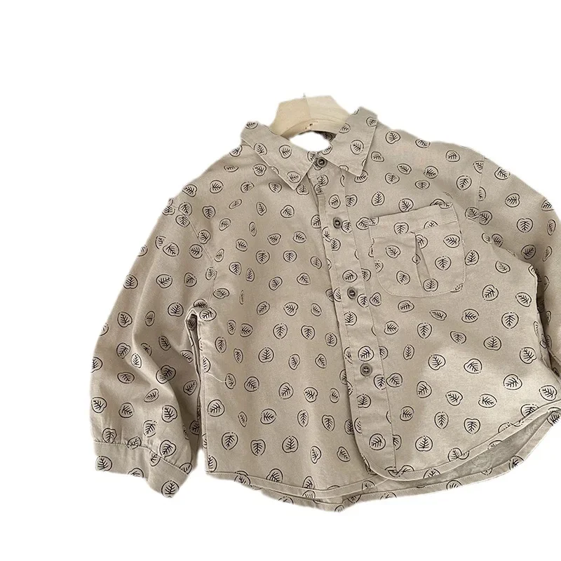 Floral Print Shirt Coat Girls Blouses Long Sleeve Boys Shirts Korean Children's Clothing for Spring and Autumn
Floral Print Shirt Coat Girls Blouses Long Sleeve Boys Shirts Korean Children's Clothing for Spring and Autumn