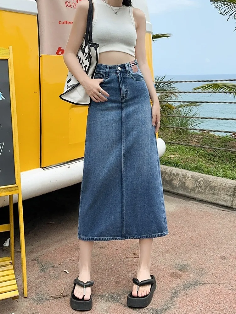 High Waist A-Line Midi Skirt Women's Denim Skirts Slimming Hip Covering Thin Summer Versatile Arm Wrap Bodycon Skirts
High Waist A-Line Midi Skirt Women's Denim Skirts Slimming Hip Covering Thin Summer Versatile Arm Wrap Bodycon Skirts