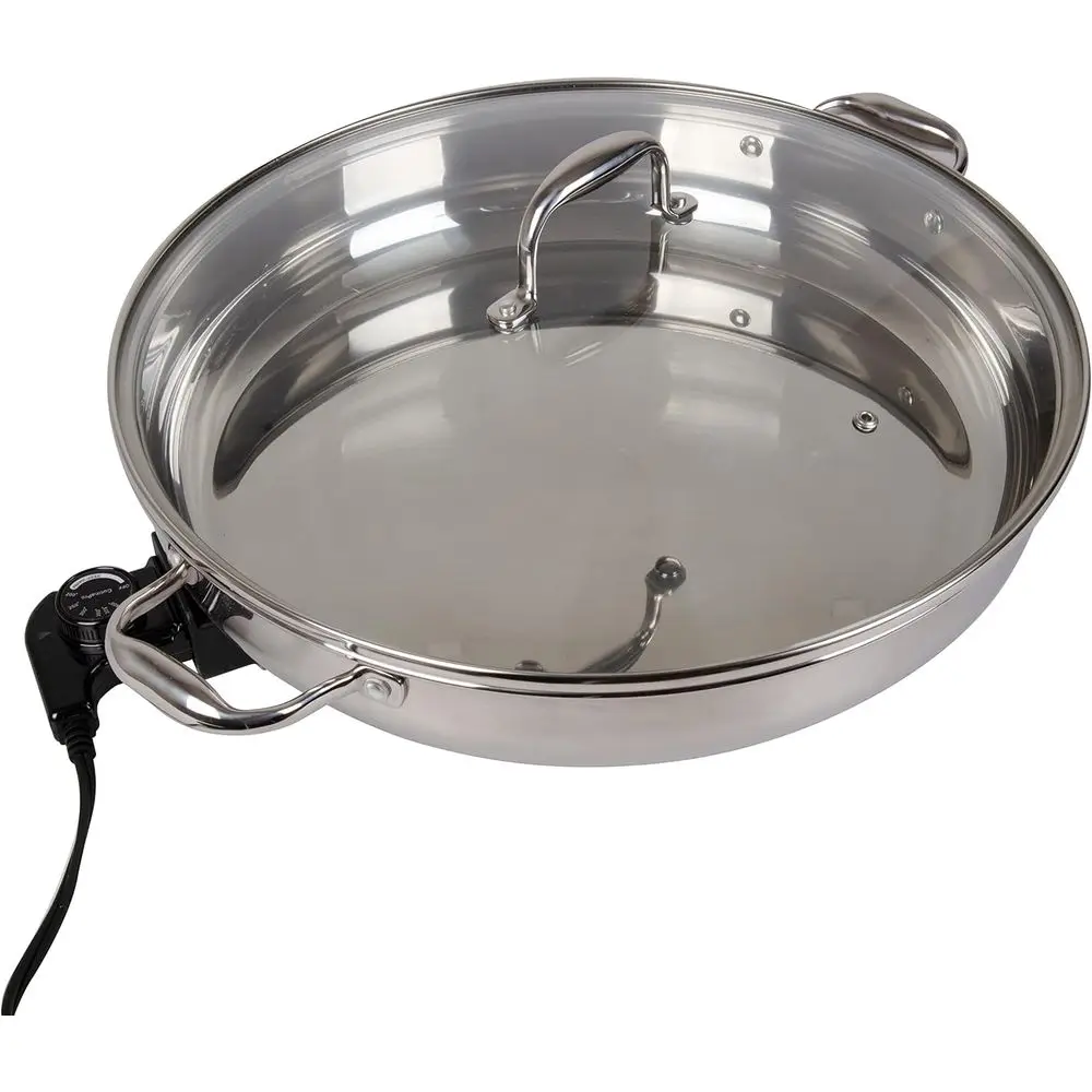16 Electric Skillet with 18/10 Stainless Steel, Tempered Glass Lid, Adjustable Temperature Control, Portable, Includes Recipe Gu
16 Electric Skillet with 18/10 Stainless Steel, Tempered Glass Lid, Adjustable Temperature Control, Portable, Includes Recipe Gu