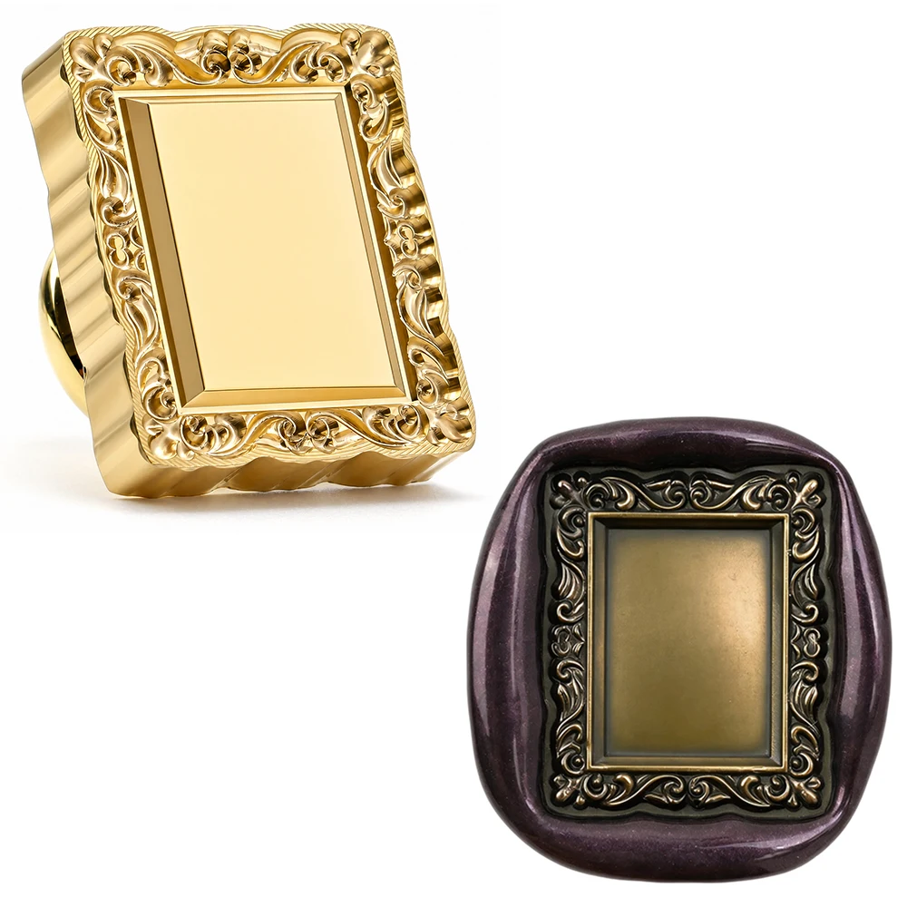 Vintage Frame 3D Relief Wax Seal Stamp, Brass Stamp with Wooden Handle for Envelopes, Wedding and DIY Crafts
Vintage Frame 3D Relief Wax Seal Stamp, Brass Stamp with Wooden Handle for Envelopes, Wedding and DIY Crafts