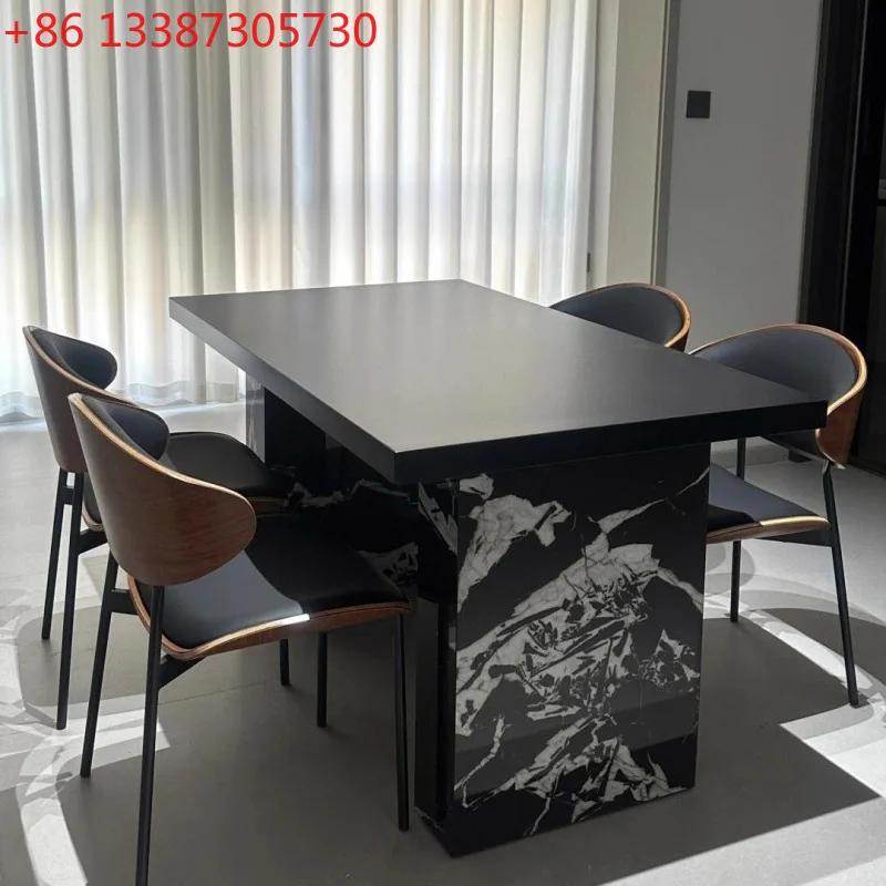 Italian pure black slate dining table, Bauhaus-style large house, simple and modern rectangular
Italian pure black slate dining table, Bauhaus-style large house, simple and modern rectangular