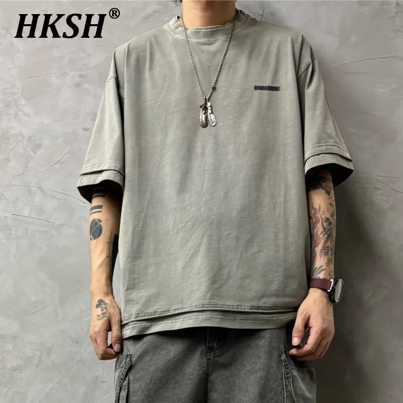 HKSH High Street Ретро Лоскутная стираная шикарная футболка Модная универсальная футболка Waste Land Свободные мужские повседневные футболки с короткими рукавами HK5362
HKSH High Street Ретро Лоскутная стираная шикарная футболка Модная универсальная футболка Waste Land Свободные мужские повседневные футболки с короткими рукавами HK5362