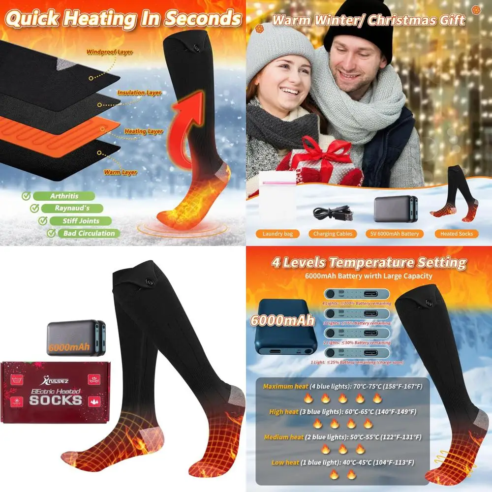 Носки с подогревом для мужчин и женщин — перезаряжаемые, моющиеся, носки с электрическим подогревом для охоты, кемпинга, пеших прогулок, прогулок, рыбалки, велоклика
Носки с подогревом для мужчин и женщин — перезаряжаемые, моющиеся, носки с электрическим подогревом для охоты, кемпинга, пеших прогулок, прогулок, рыбалки, велоклика