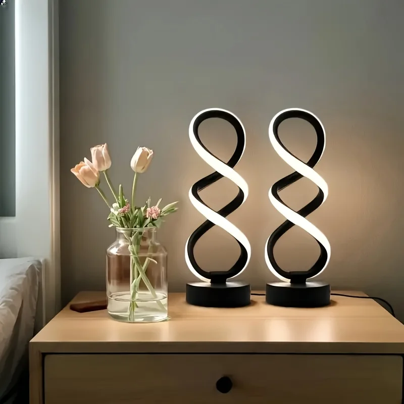 2pcs Spiral LED Table Lamp, Dimmable Modern Push Button Desk Light, Metal Power Supply, Button Switch, Indoor Use for Bedroom, Living Room, Office, Coffe Shop Decor, Perfect for Birthdays, Christmas, Valentine's, Halloween Gift, Available In 1pc.
2pcs Spiral LED Table Lamp, Dimmable Modern Push Button Desk Light, Metal Power Supply, Button Switch, Indoor Use for Bedroom, Living Room, Office, Coffe Shop Decor, Perfect for Birthdays, Christmas, Valentine's, Halloween Gift, Available In 1pc.