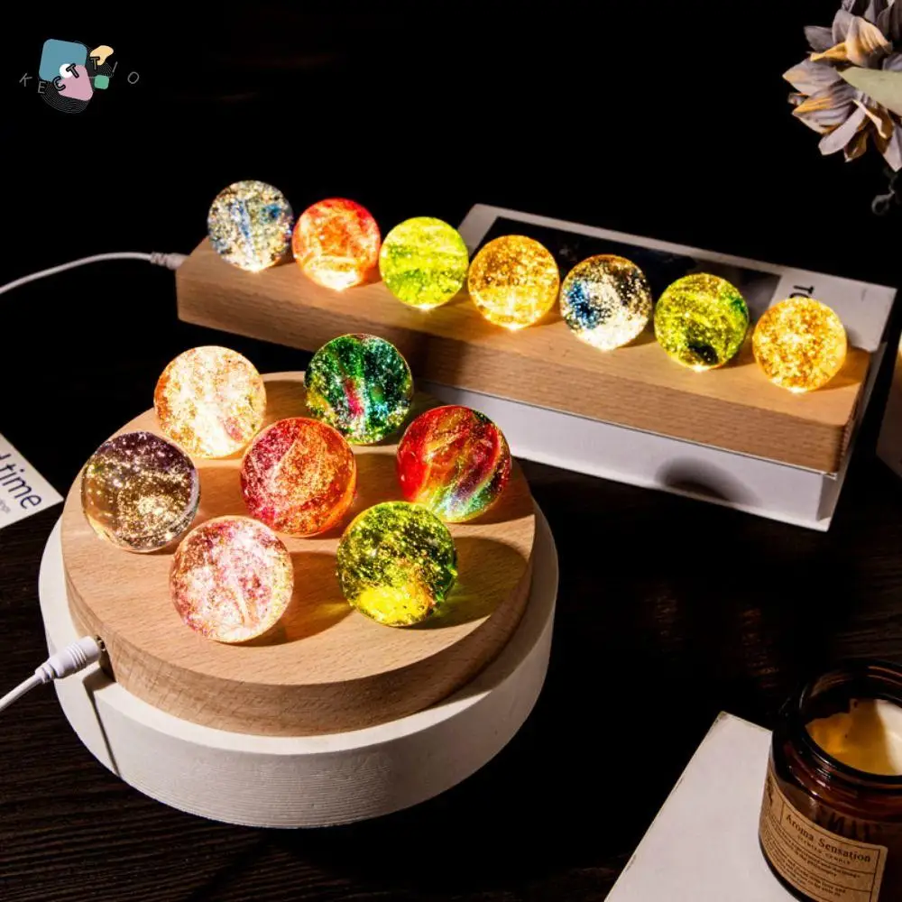 LED Wood Stand 7 Colorful Glass Ball Detachable Rectangle/Round Base Crystal Ball Night Lamp Durable Multi-purpose
LED Wood Stand 7 Colorful Glass Ball Detachable Rectangle/Round Base Crystal Ball Night Lamp Durable Multi-purpose