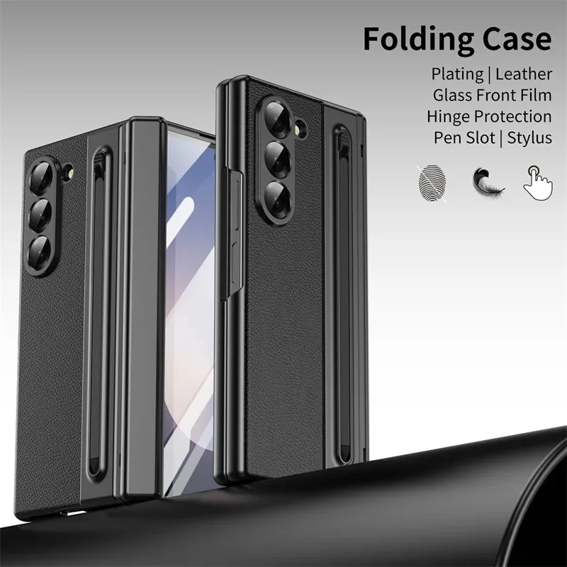 Кожаный чехол с петлями для телефона Samsung Galaxy Z Fold 7, 6, 5, 4, 3, 5G, стекло экрана 360, все включено, защитный чехол с гнездом для ручки 
Кожаный чехол с петлями для телефона Samsung Galaxy Z Fold 7, 6, 5, 4, 3, 5G, стекло экрана 360, все включено, защитный чехол с гнездом для ручки
