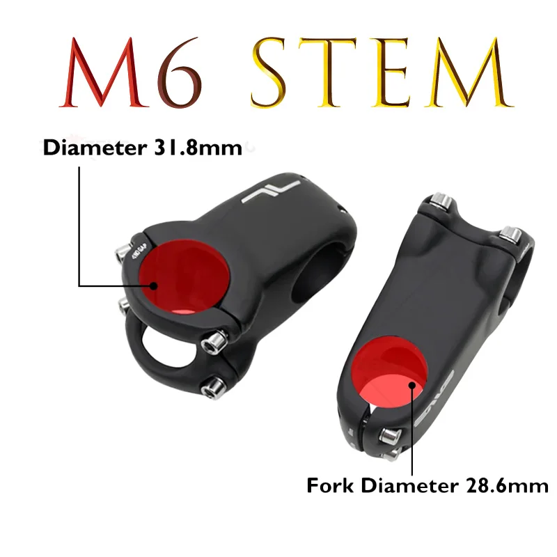 M6 Mountain Bike Handlebar Stem Length 35/50/65MM Clamp Diameter31.8MM Fork Clamp Diameter 28.6MM Black Matte bike accessories
M6 Mountain Bike Handlebar Stem Length 35/50/65MM Clamp Diameter31.8MM Fork Clamp Diameter 28.6MM Black Matte bike accessories