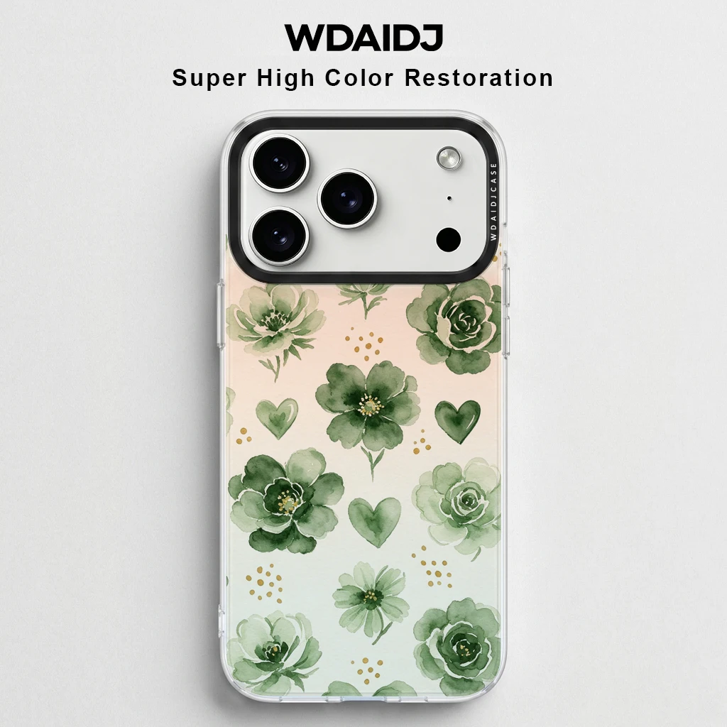 Soft Green Floral And Heart Print On Pink Gradient Phone Case For iPhone 17 16 15 14 13 Delicate Botanical Anti Drop Clear Cover
Soft Green Floral And Heart Print On Pink Gradient Phone Case For iPhone 17 16 15 14 13 Delicate Botanical Anti Drop Clear Cover