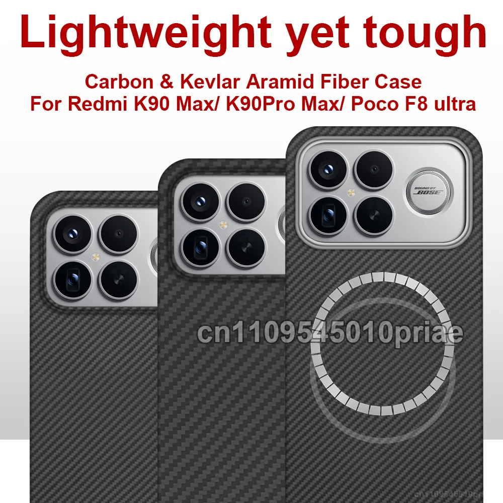 600D Real-thin Carbon Fiber Phone Case for redmi k90 max/k90 pro max/poco f8 ultra case Aramid Fiber fabric thinhard Magnetic
600D Real-thin Carbon Fiber Phone Case for redmi k90 max/k90 pro max/poco f8 ultra case Aramid Fiber fabric thinhard Magnetic