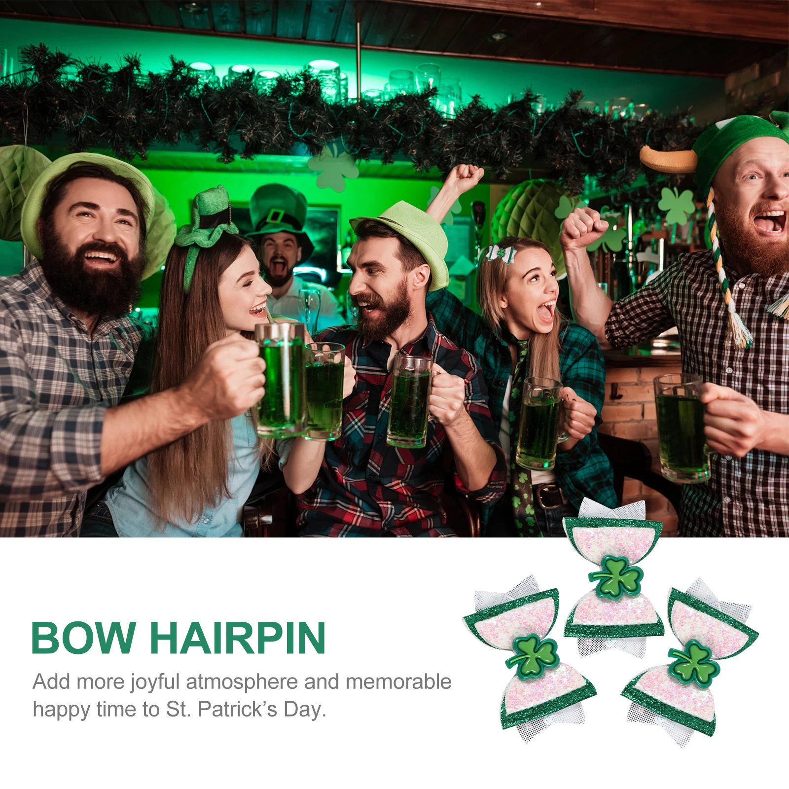 3pcs Girls Bow Headdress Shamrock Hairpins Kids Side Clip Irish Day Accessory Lightweight St Patrick Pattern Hair Bows 
3pcs Girls Bow Headdress Shamrock Hairpins Kids Side Clip Irish Day Accessory Lightweight St Patrick Pattern Hair Bows