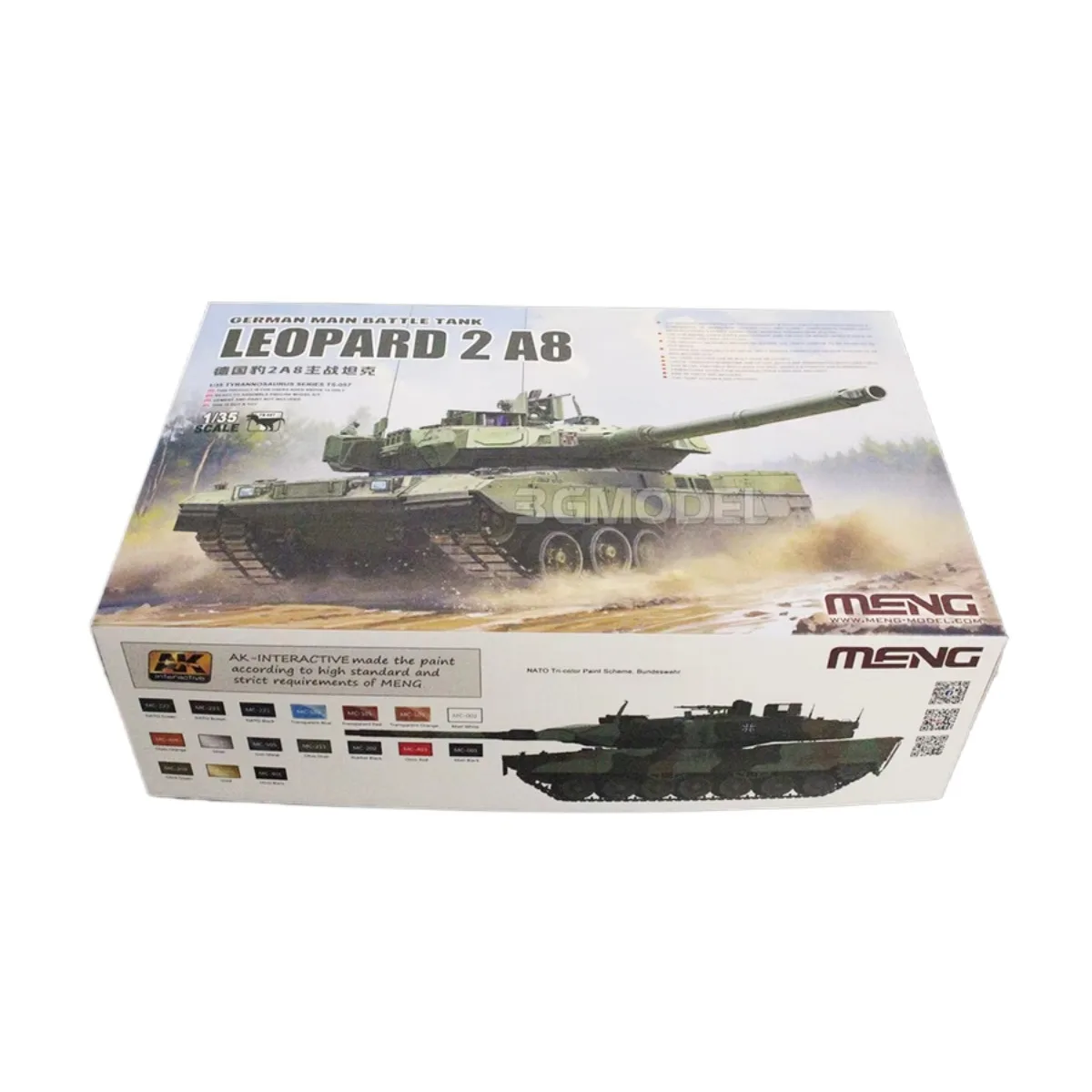 MENG Model Kit 1/35 TS-057 German Main Battle Tank"Leopard" 2 A8 Model Kit- For Hobbyists & Enthusiasts
MENG Model Kit 1/35 TS-057 German Main Battle Tank"Leopard" 2 A8 Model Kit- For Hobbyists & Enthusiasts